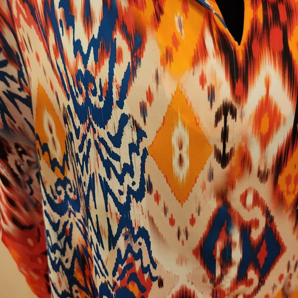 Chico's Colorful Ikat Print Blouse - Picture 4 of 5